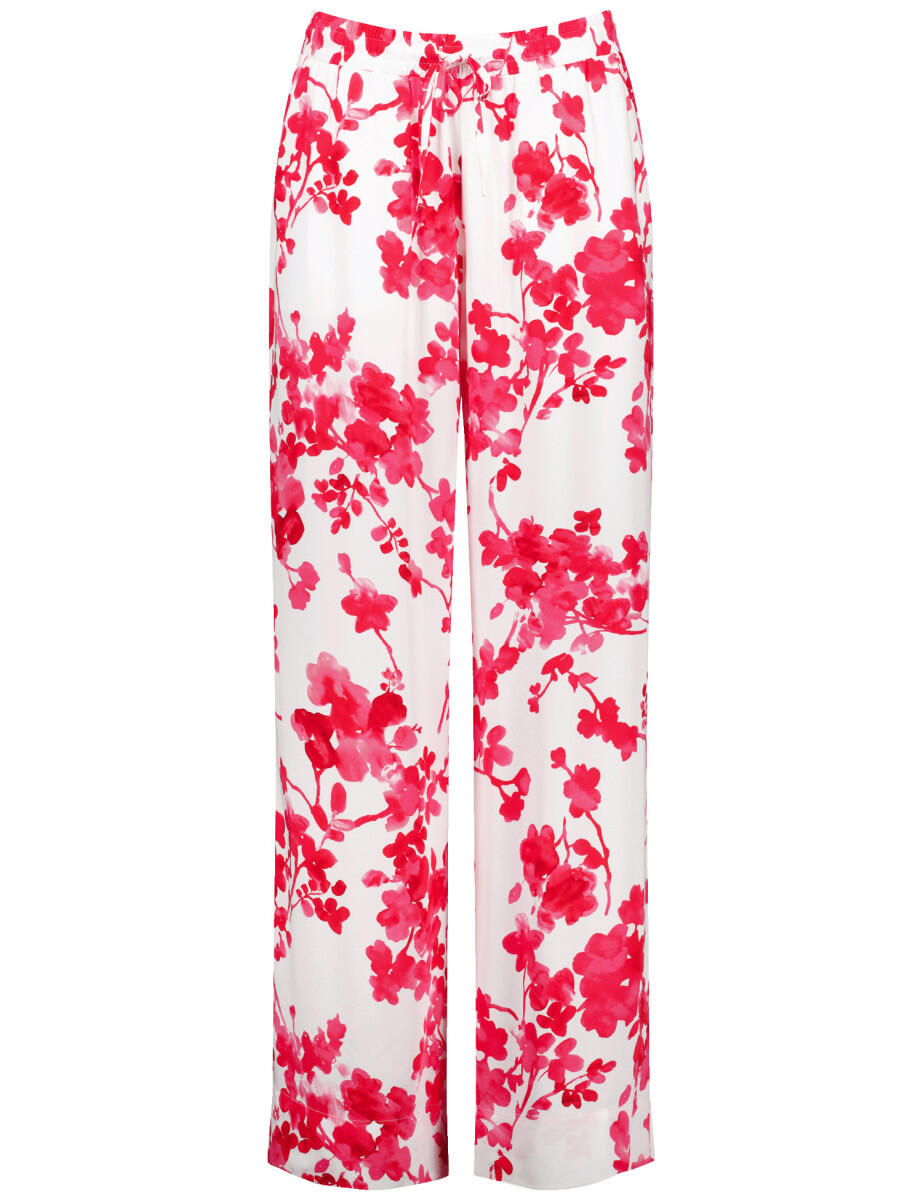 TAIFUN - Palazzohose mit Blumenprint rot - Gr. - 48 von TAIFUN