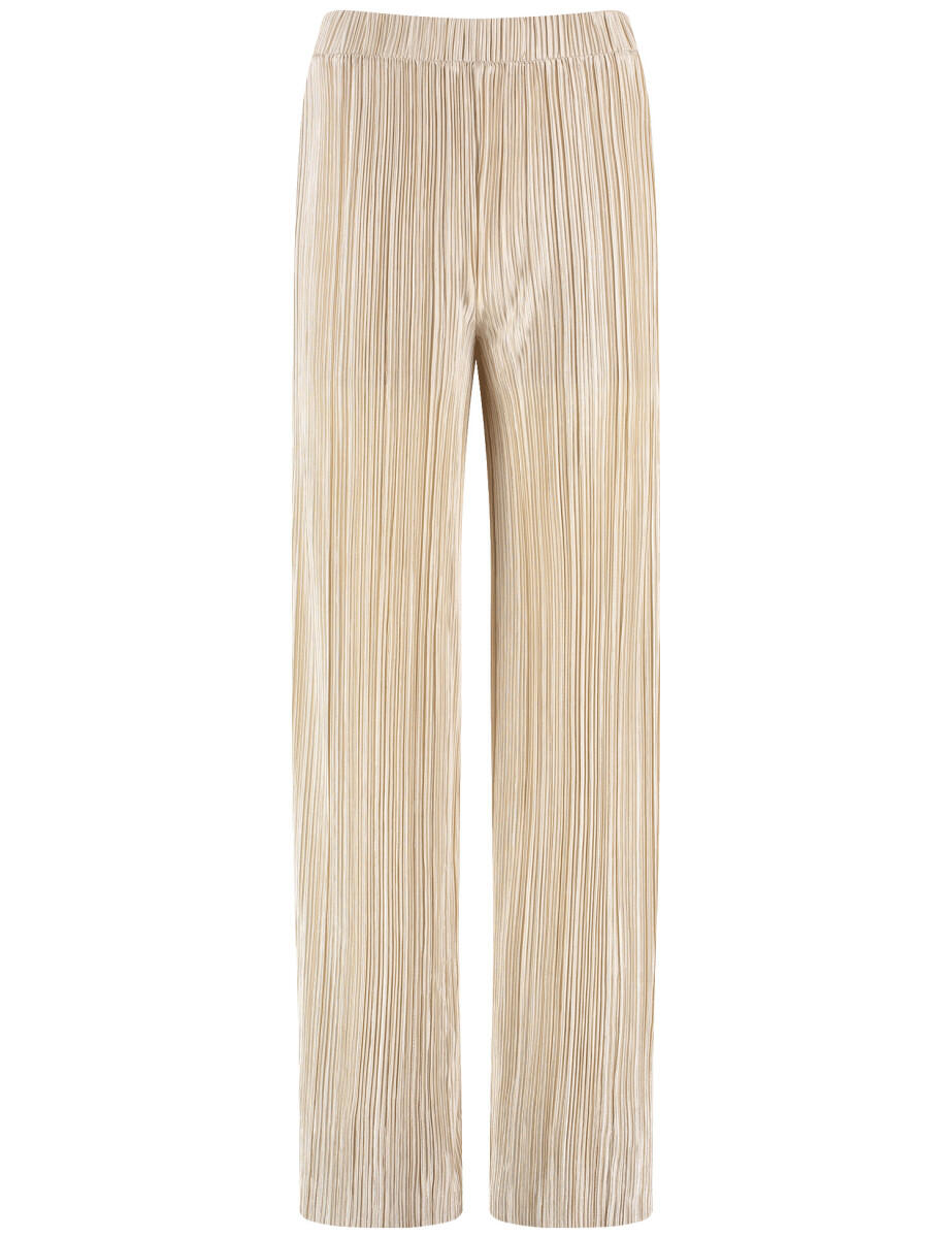 TAIFUN - Plisseehose mit weitem Bein beige/weiß - Gr. - 38 von TAIFUN