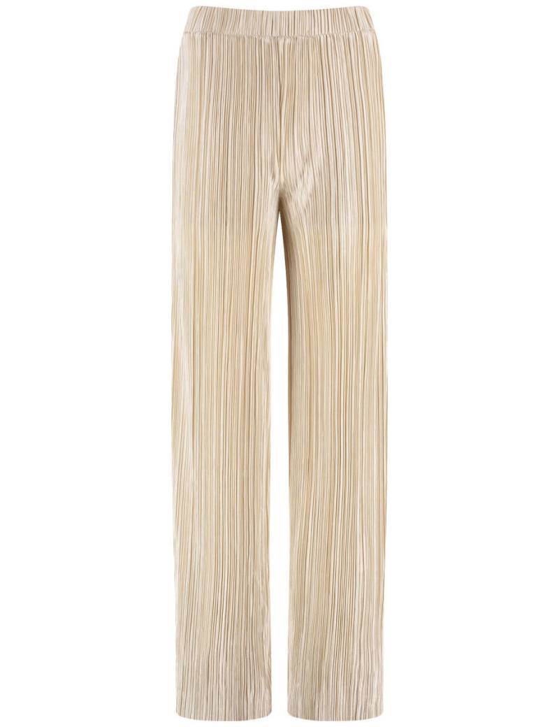 TAIFUN - Plisseehose mit weitem Bein beige/weiß - Gr. - 38 von TAIFUN