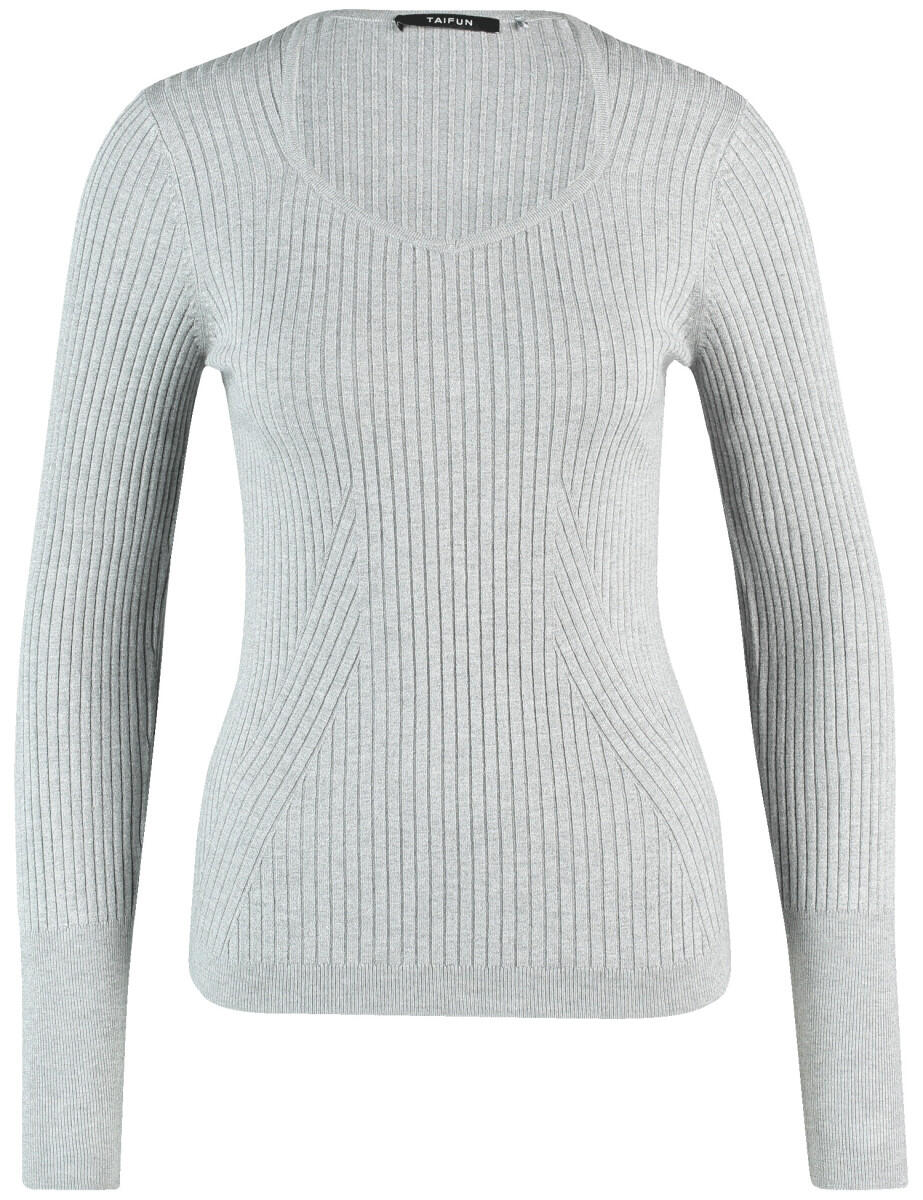 TAIFUN - Pullover mit Rippmuster grau - Gr. - 42 von TAIFUN