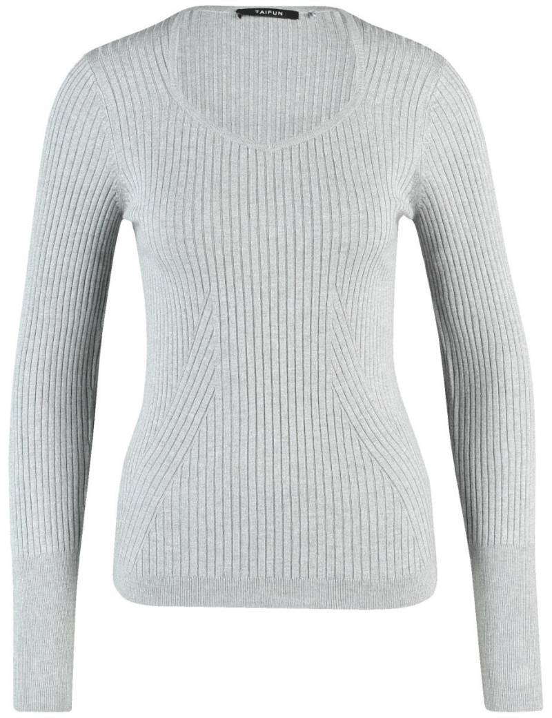 TAIFUN - Pullover mit Rippmuster grau - Gr. - 42 von TAIFUN