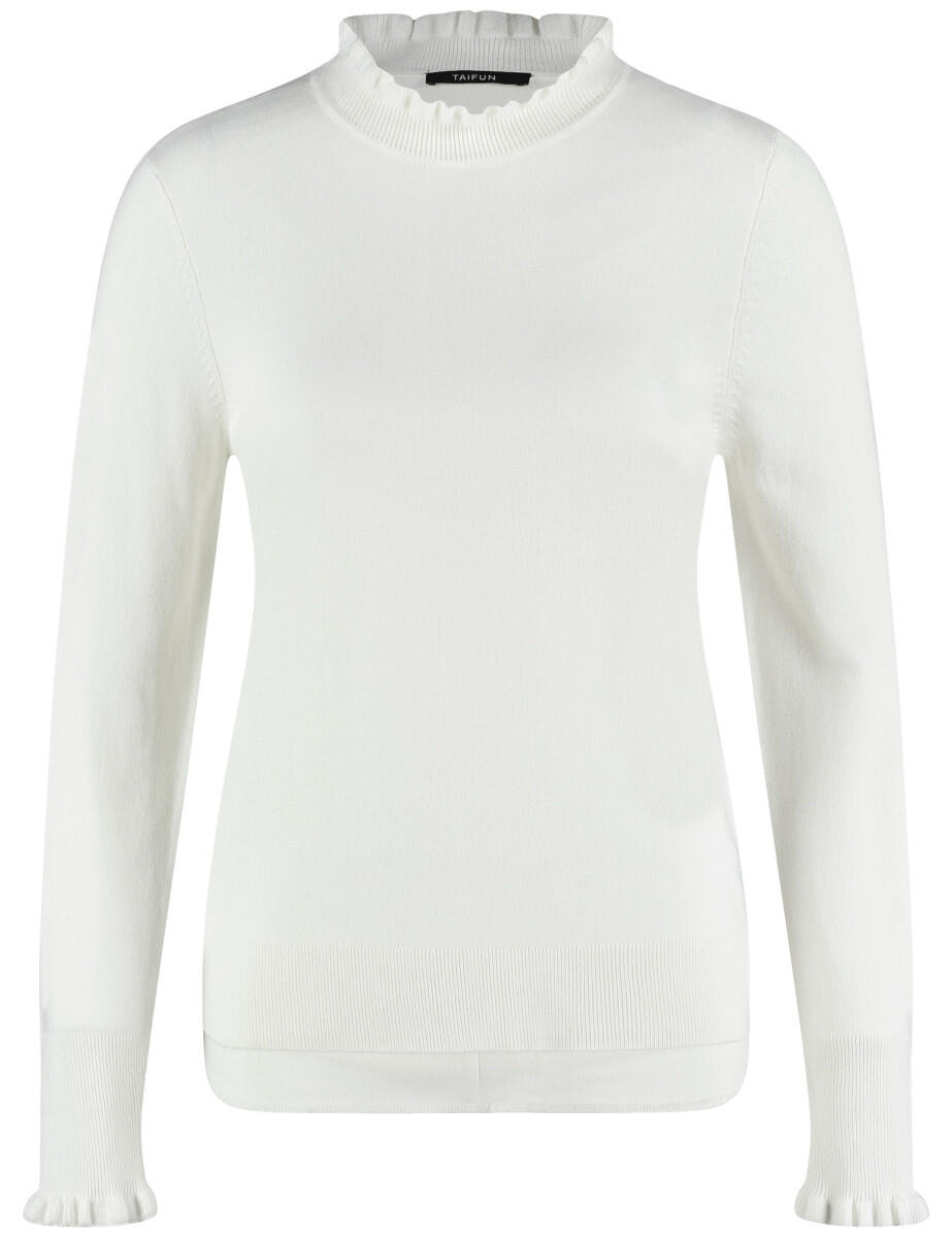 TAIFUN - Pullover mit Stehkragen beige/weiß - Gr. - 42 von TAIFUN