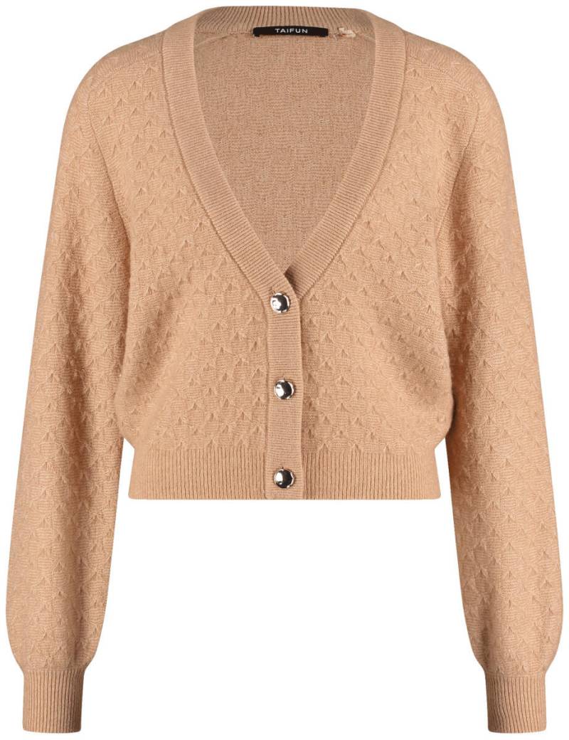 TAIFUN - Strickjacke beige/weiß - Gr. - 40 von TAIFUN