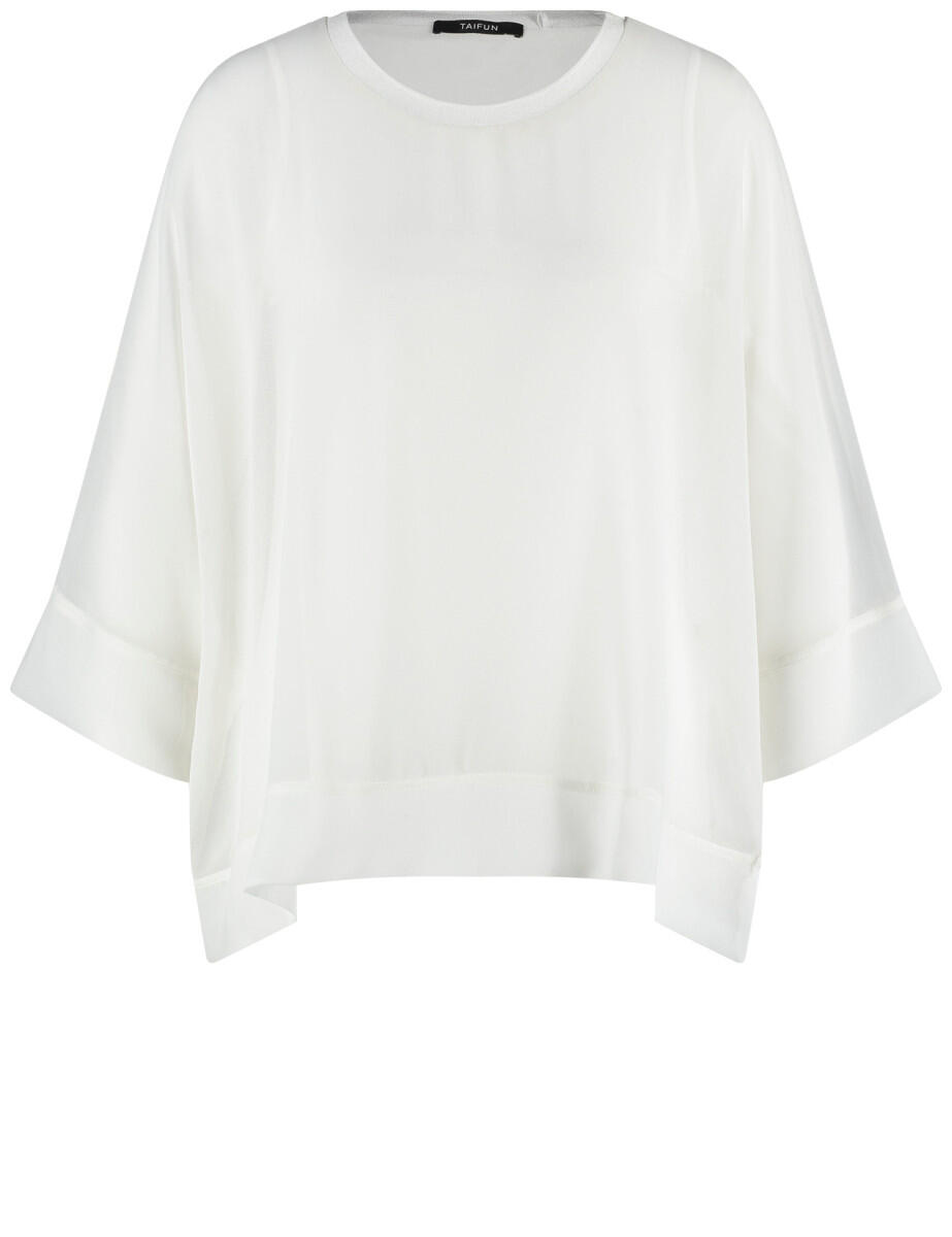 TAIFUN - T-Shirt mit 1/2 Arm beige/weiß - Gr. - 42 von TAIFUN