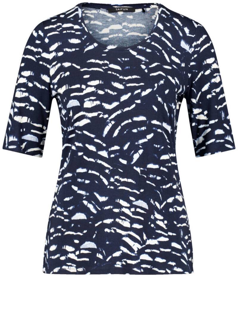 TAIFUN - T-Shirt mit Allover-Print blau - Gr. - 44 von TAIFUN