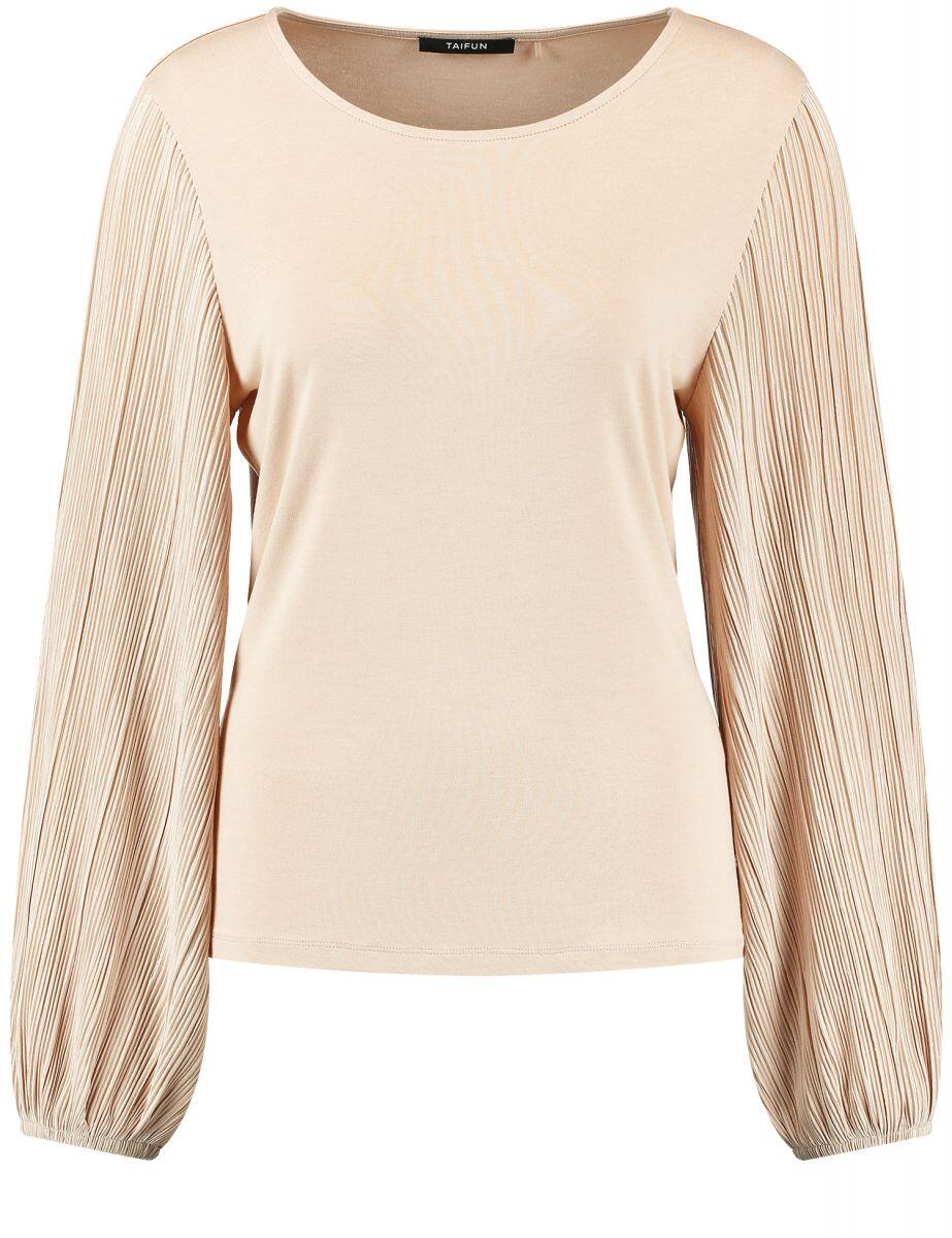 TAIFUN - T-Shirt mit Langarm beige - Gr. - 40 von TAIFUN