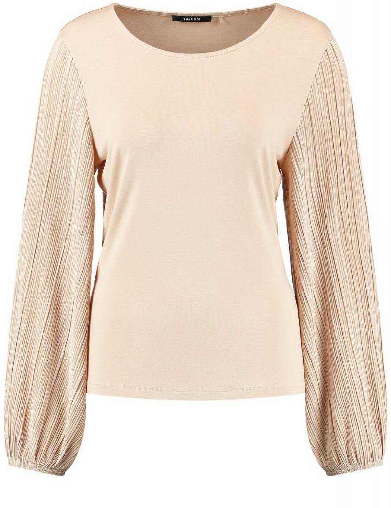 TAIFUN - T-Shirt mit Langarm beige - Gr. - 40 von TAIFUN