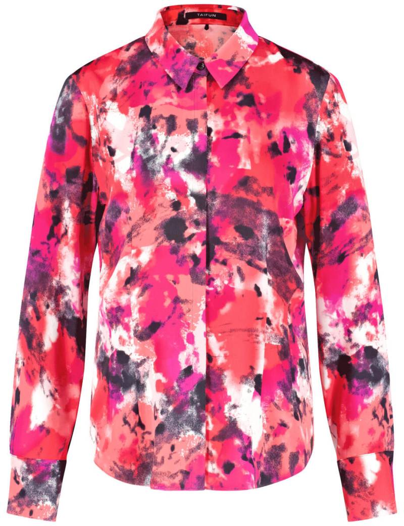 TAIFUN - Taillierte Hemdbluse mit Allover-Print rot - Gr. - 40 von TAIFUN