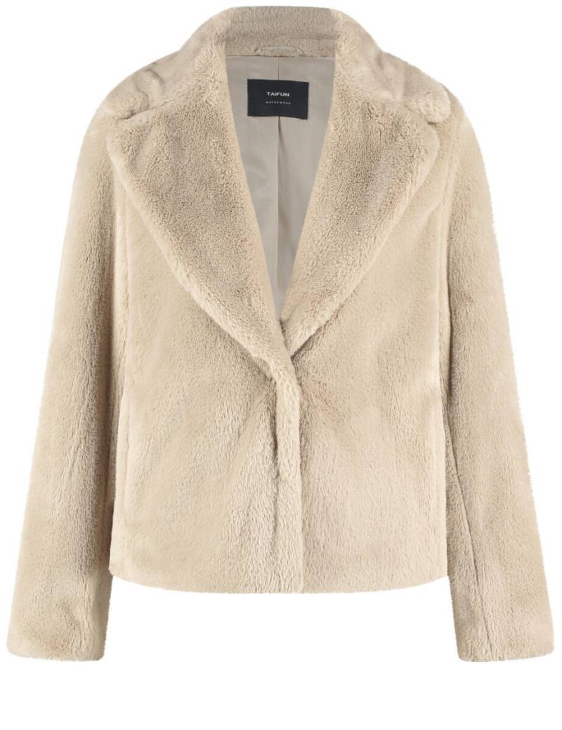 TAIFUN - Teddyplüsch-Jacke beige/weiß - Gr. - 40 von TAIFUN