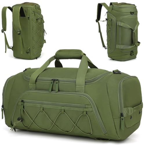 TAIHOYIN Sporttasche Herren 40L Reisetasche Rucksack mit Schuhfach und Nassfach Wasserdicht Trainingstasche Damen Fitness Gymtasche für Weekender Sport Duffle Bag, Grün von TAIHOYIN