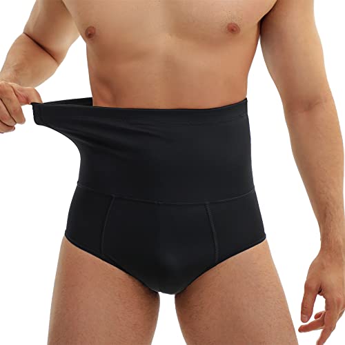 TAILONG Herren Bauch Shaper Slip mit hohen Taille körper dünnerer unterwäsche Fester Kontrolle bauchgürtel Abdo Kompression höschen Large Schwarz von TAILONG