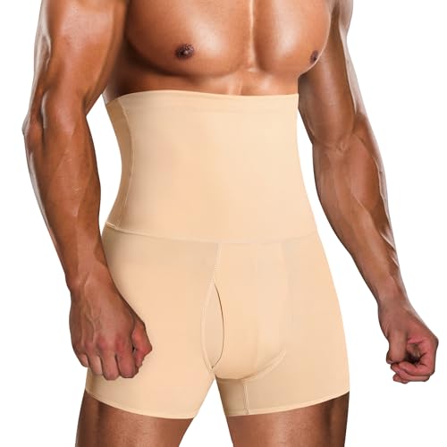 TAILONG Herren Bauchweg Shorts Hohe Taille Slimming Unterwäsche Body Shaper Nahtlose Bauchgürtel Boxershorts, Beige, Large TAILONG Herren Bauchweg Shorts Hohe Taille Slimming Unterwäsche Body Shaper Nahtlose Bauchgürtel Boxershorts, Beige, Large von TAILONG