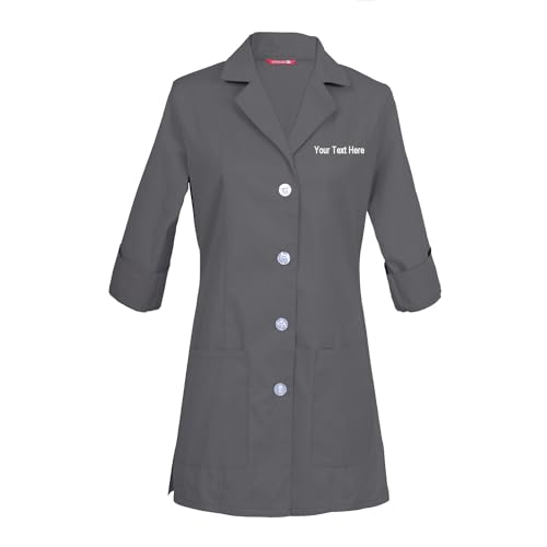 TAILOR'S Damen Personalisiert Laborkittel Labormantel 3/4 Ärmel Bestickt mit eigenem Namen von TAILOR'S