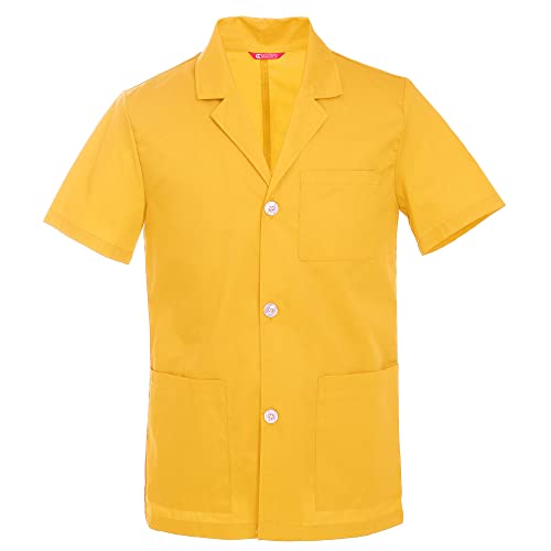 TAILOR'S Herren Laborkittel Kurzarm Mantel Arztkleidung Versuchsmantel, Rückenlänge 31 Zoll von TAILOR'S