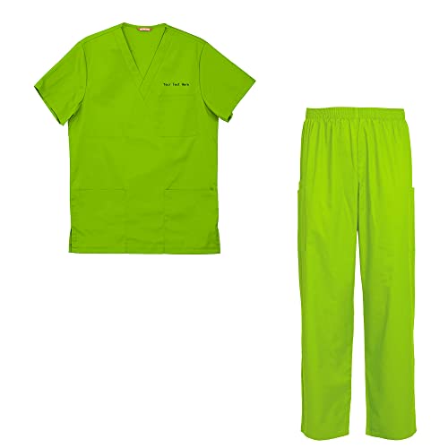 TAILOR'S Herren Personalisiert Schrubb Set Medizinische Uniform mit Oberteil und Hose Bestickt mit eigenem Namen von TAILOR'S