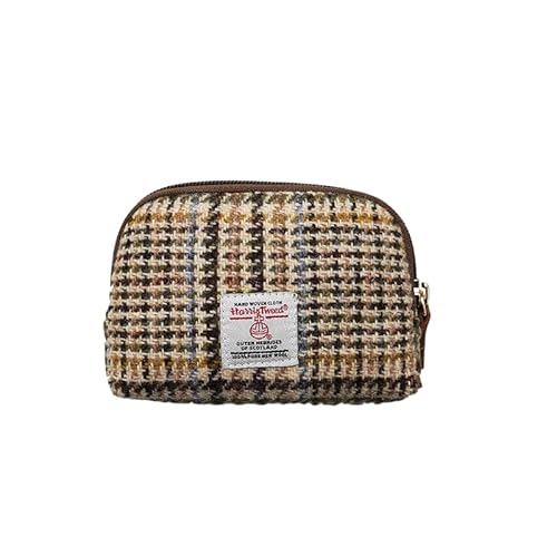TAILORMAP Harris Tweed Mini-Reise-Make-up-Tragetasche, Kosmetiktasche, tragbar, Elektronikzubehör, Organizer, Münzbörse, Nr. 2154, Scotch Plaid von TAILORMAP