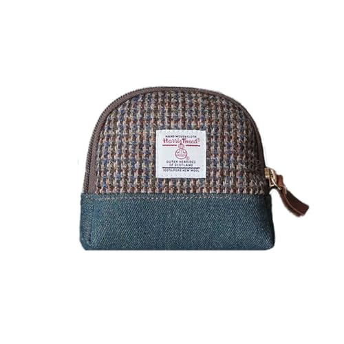 TAILORMAP Harris Tweed Nischen-Geldbörse, Lippenstift-Tasche, Mini-Kosmetiktasche, kleine Organizer-Tasche mit Reißverschluss für Damen und Herren, Nr. 3862, Art Plaid von TAILORMAP