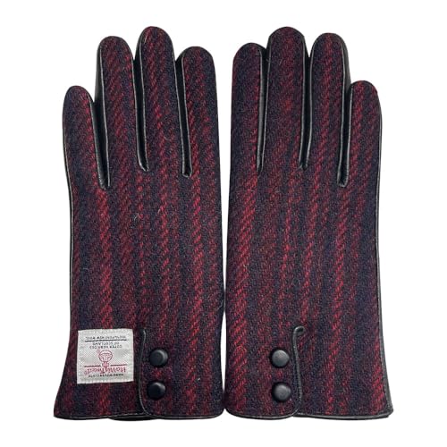 TAILORMAP Harris Tweed Winterhandschuhe aus Lammfell, warm, mit Touchscreen, Nr. 3729, Medium von TAILORMAP