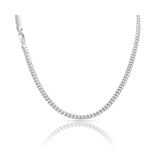 TAIPAN Miami Cuban Link Chain 5mm breit 50cm lang Kette aus 925 Sterlingsilber Silberkette Herren Damen inkl. Beutel, Putztuch, Zertifikat (50) von TAIPAN