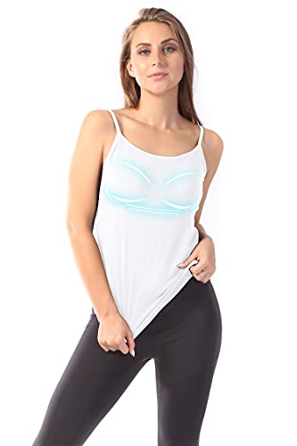 Damen BH-Hemd Bügelloser Unterhemd 1 Pack Träger Tops,Weiß,Small von TAIPOVE