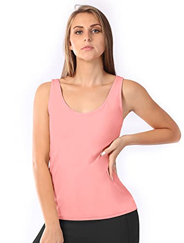 TAIPOVE Damen BH-Hemd Bügelloser Unterhemd 1 Pack Tank Tops,Rosa,Medium von TAIPOVE