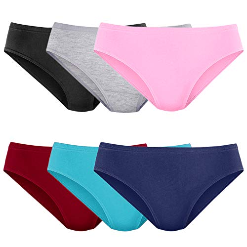 TAIPOVE Damen Unterhosen Panties Basic Taillenslip Unterwäsche, 6er Pack Mehrfarbig B, XL von TAIPOVE