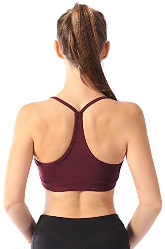 TAIPOVE Sport BH ohne Buegel mit Gepolstert Cup Rücken Top Nahtlos Bequem Sportkleidung für Damen, Aubergine, XL von TAIPOVE