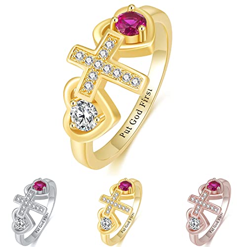 TAISGONGBY Geschenke für Mama von Tochter, personalisierter Versprechensring für sie, 2 große Geburtssteine, Namensring der Mutter für Paare, Namensring für frischgebackene Mama von TAISGONGBY