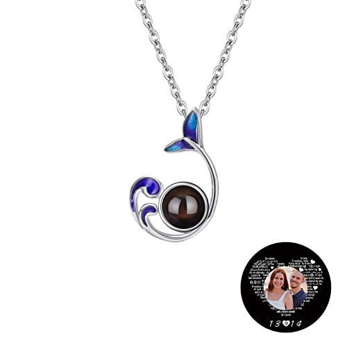 TAISGONGBY Personalisierte Fotoprojektionskette mit 100 „Ich liebe dich“ Sprachen – kette mit bild – Personalisiertes Schmuckgeschenk für Freundin, beste Freundin, Ehefrau oder Mutter von TAISGONGBY