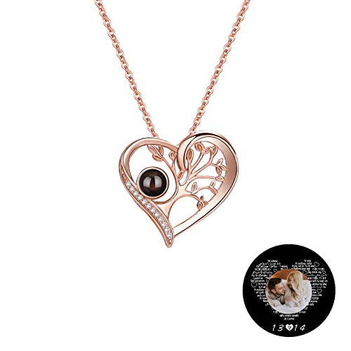 TAISGONGBY Personalisierte Fotoprojektionskette mit 100 „Ich liebe dich“ Sprachen – kette mit bild – Personalisiertes Schmuckgeschenk für Freundin, beste Freundin, Ehefrau oder Mutter von TAISGONGBY