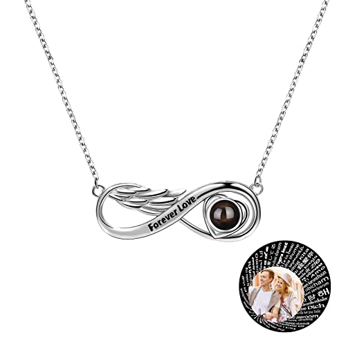 TAISGONGBY Personalisierte Fotoprojektionskette mit 100 „Ich liebe dich“ Sprachen – kette mit bild – Personalisiertes Schmuckgeschenk für Freundin, beste Freundin, Ehefrau oder Mutter von TAISGONGBY