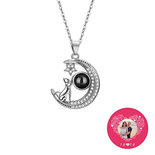TAISGONGBY Personalisierte Fotoprojektionskette mit 100 „Ich liebe dich“ Sprachen – kette mit bild – Personalisiertes Schmuckgeschenk für Freundin, beste Freundin, Ehefrau oder Mutter von TAISGONGBY