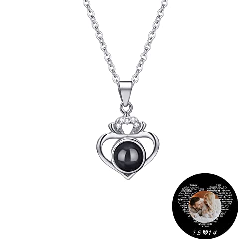 TAISGONGBY Personalisierte Fotoprojektionskette mit 100 „Ich liebe dich“ Sprachen – kette mit bild – Personalisiertes Schmuckgeschenk für Freundin, beste Freundin, Ehefrau oder Mutter von TAISGONGBY