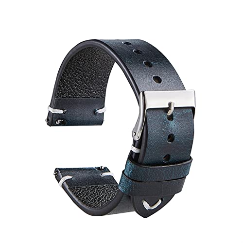 TAIYUESHAN Für Rox Classic Watchband Italienisch Vintage Öl Wachs Uhren Band 20mm 22 mm Schnellfreisetzung Armband Echtes Lederband (Farbe: Braun, Größe: 22 mm) von TAIYUESHAN