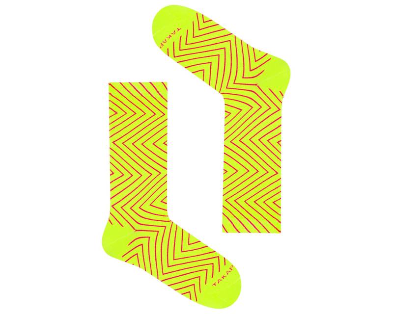 Takapara Neon Socken. Modell "Neonowa 90M4" von TAKAPARA