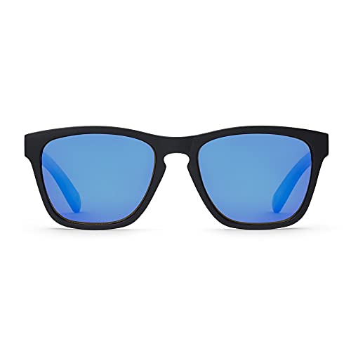 TAKE A SHOT Holz-Sonnenbrille Herren Polarisiert Blau Verspiegelt Klein Schwarz Eckig UV-400 Sportliche Herren Sonnenbrille Holz Rechteckig BUTTERFLY 2.0 von TAKE A SHOT