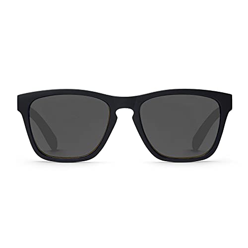 TAKE A SHOT Holz-Sonnenbrille Herren Polarisiert Klein Schwarz Eckig UV-400 Sportliche Herren Sonnenbrille Holz Graue Gläser Rechteckig SHADOW 2.0 von TAKE A SHOT