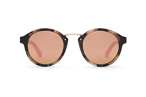 TAKE A SHOT Sonnenbrille Damen Holz Rosegold Verspiegelt, Rose-Gold Metall, UV400 - Verspiegelte Holz-Sonnenbrille RHEA 2.0 von TAKE A SHOT