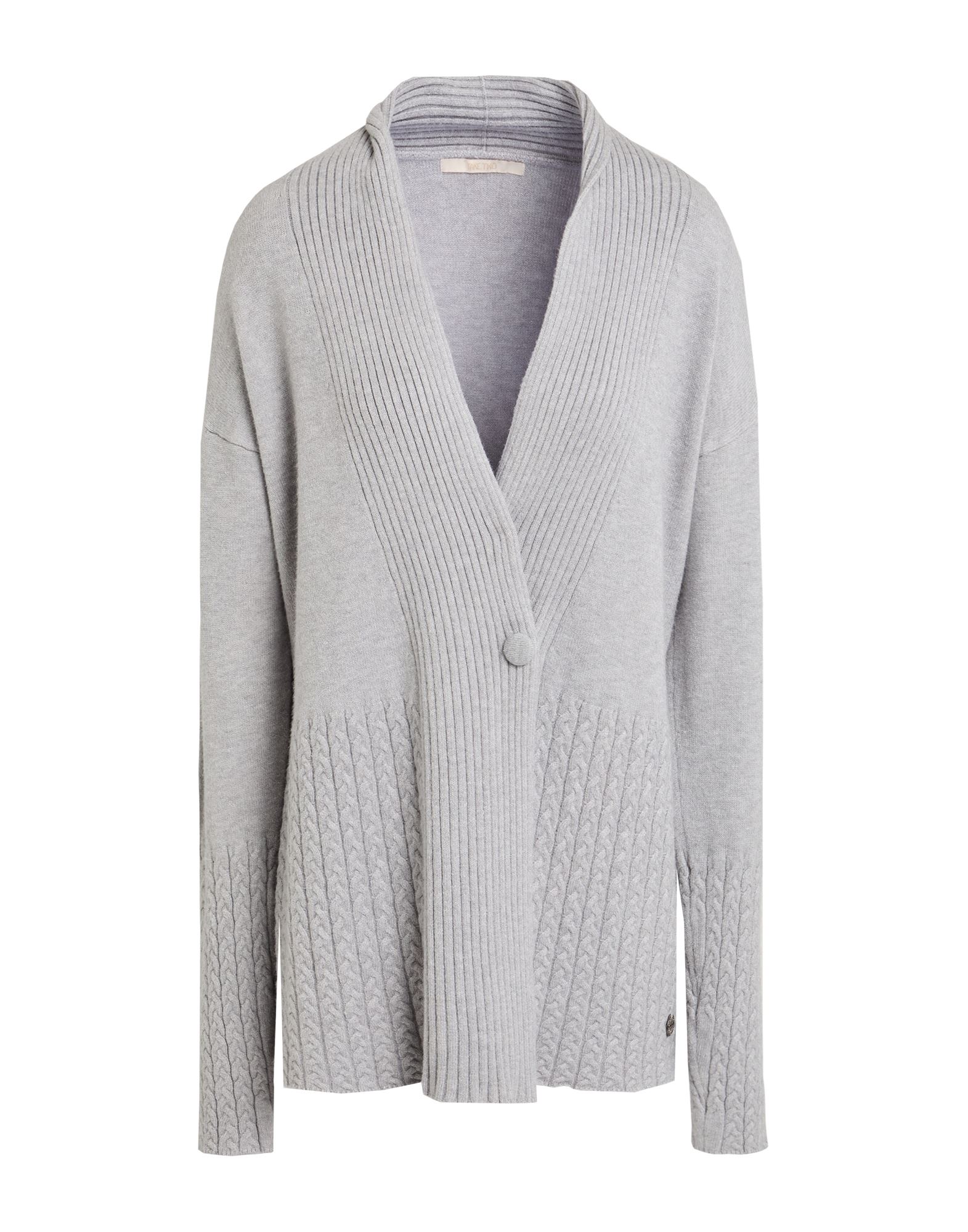 TAKE-TWO Strickjacke Damen Hellgrau von TAKE-TWO