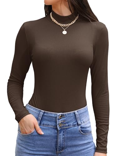 TAKEYAL Langarmshirt Damen, Top Unterhemd Winter Langarmshirt Warm Thermo T-Shirt Slim Fit Basic Tops von TAKEYAL