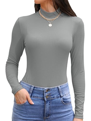 TAKEYAL Langarmshirt Damen, Sweatshirt Basic Herbst Winter Longsleeve Slim Pullover Warm Thermo T-Shirt Fit Tops von TAKEYAL