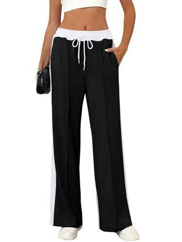 TAKEYAL Women Wide Leg Sweatpants High Waisted Straight Pants Lounge Workout Baggy Stretch Sweatpant with Pocket von TAKEYAL