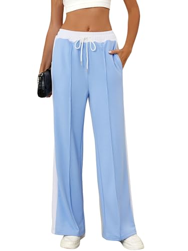 TAKEYAL Women Wide Leg Sweatpants High Waisted Straight Pants Lounge Workout Baggy Stretch Sweatpant with Pocket von TAKEYAL