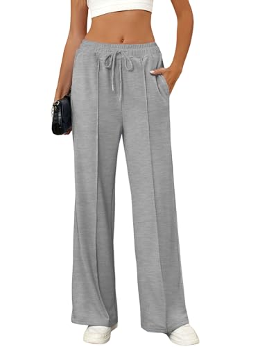 TAKEYAL Women Wide Leg Sweatpants High Waisted Straight Pants Lounge Workout Baggy Stretch Sweatpant with Pocket von TAKEYAL