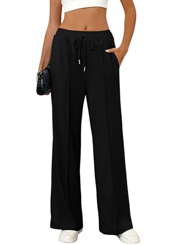 TAKEYAL Women Wide Leg Sweatpants High Waisted Straight Pants Lounge Workout Baggy Stretch Sweatpant with Pocket von TAKEYAL