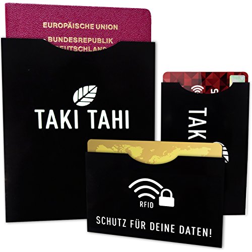 RFID & NFC Schutz-Hüllen (10+2 Set) Sichere Abschirmung von Kreditkarte, Bankkarte, Ausweis & Reisepass Schutz vor Datendiebstahl von TAKI TAHI