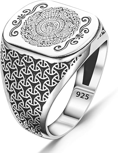 925 Sterling Silber Surah Al-Inshirah Islamischer Nonestone Herrenring Muslimischer religiöser arabischer Koranring (61) von TAKILINGO