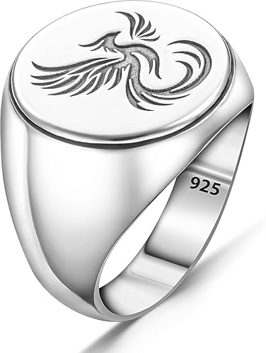 Massiver 925 Sterling Silber griechische Mythologie Phoenix geometrisches Muster Biker-Stil poliert Herrenring Diese Seite durchsuchen (63) von TAKILINGO