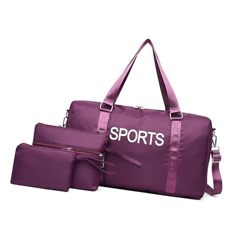TAKOXIA 3-teiliges modisches Reise-Schultertaschen-Set mit Buchstaben-Druck, große Kapazität, Fitness, Turnbeutel, Nylon, Sport-Handtasche TAKOXIA 3-teiliges modisches Reise-Schultertaschen-Set mit Buchstaben-Druck, große Kapazität, Fitness, Turnbeutel, Nylon, Sport-Handtasche von TAKOXIA