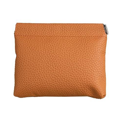 TAKOXIA Geldbörse aus PU-Leder, Metall-Federverschluss für einfachen Zugriff, kleine Kleingeldbörsen, Kartenhalter, kompakte Geldbrieftasche, braun, As shown in the picture (error 1-3cm) von TAKOXIA